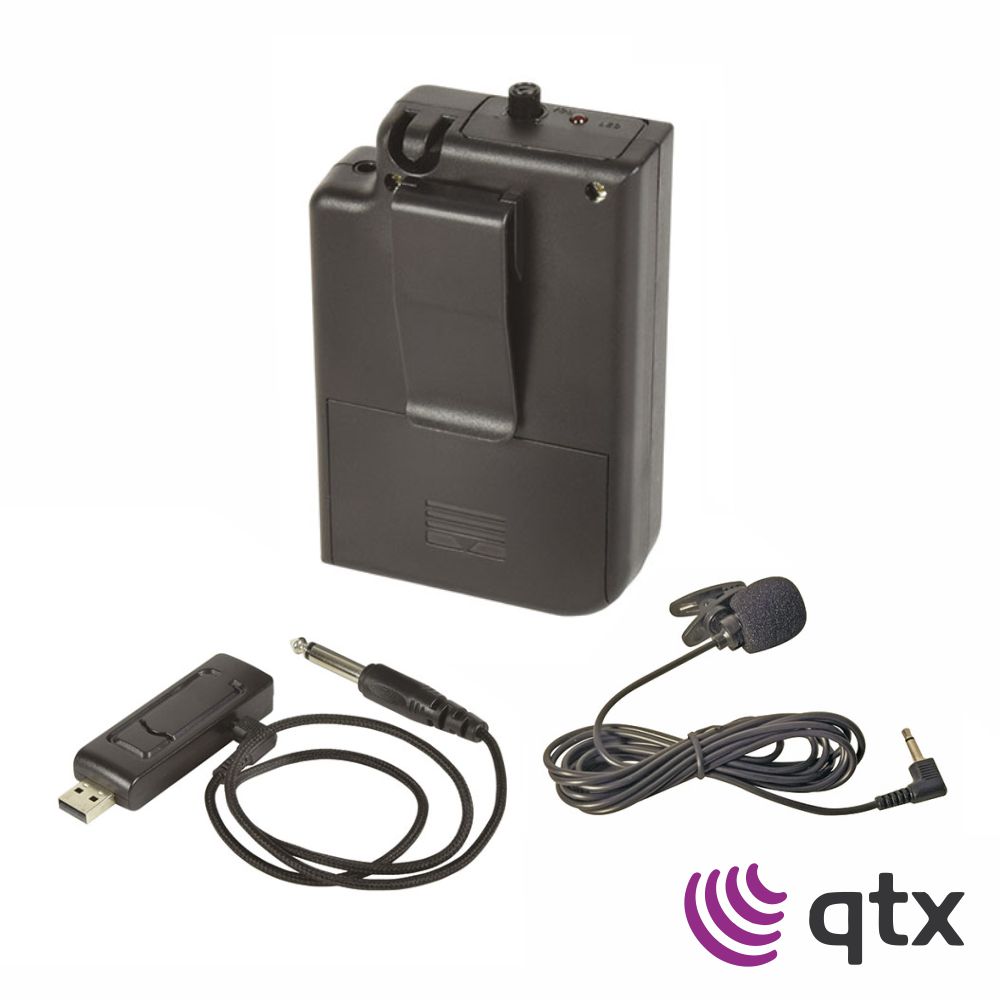 Microfone Lapela UHF S/ Fios C/ Recetor USB QTX