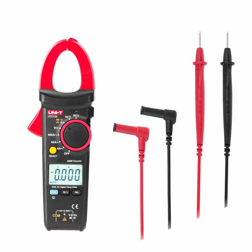 Pinça Amperimétrica Digital 400A 600V NCV UNI-T