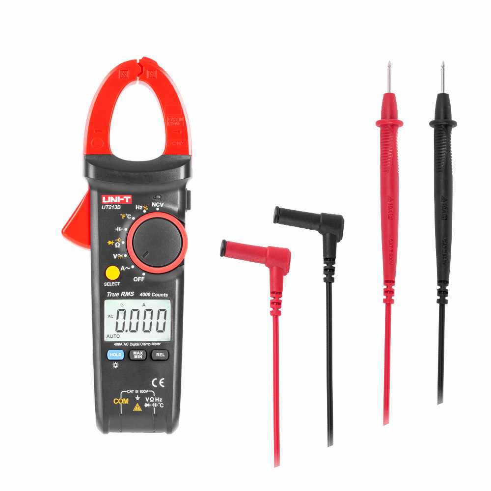 Pinça Amperimétrica Digital 400A 600V T-RMS NCV UNI-T